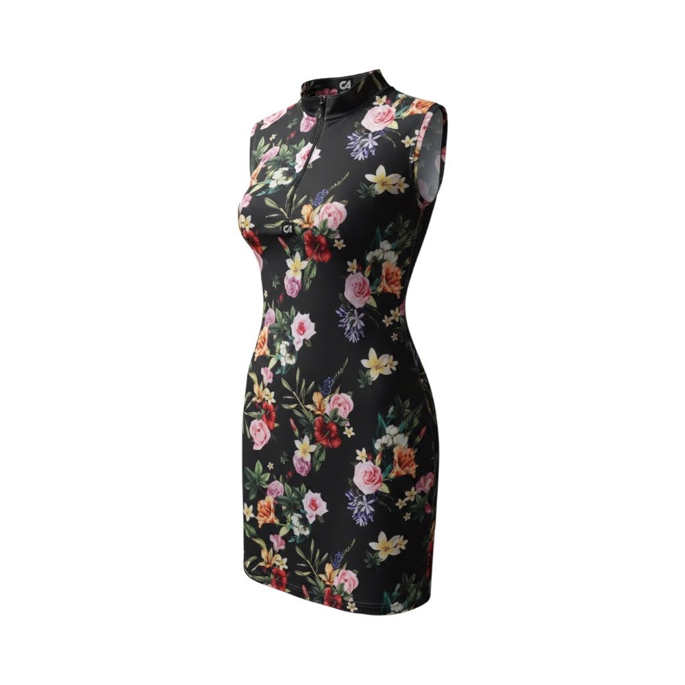 Custom Apparel Ladies Black Floral Dress