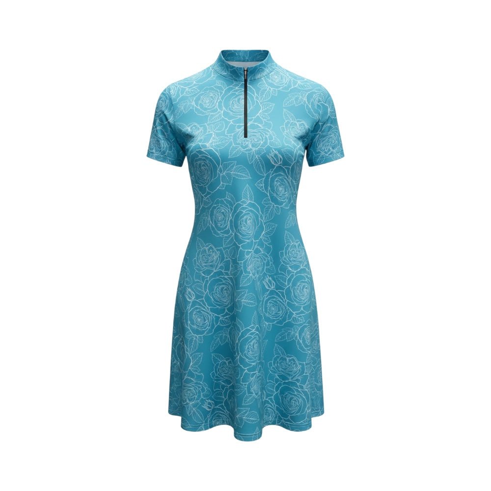 Custom Apparel Ladies Funky Blue/White Floral Dress