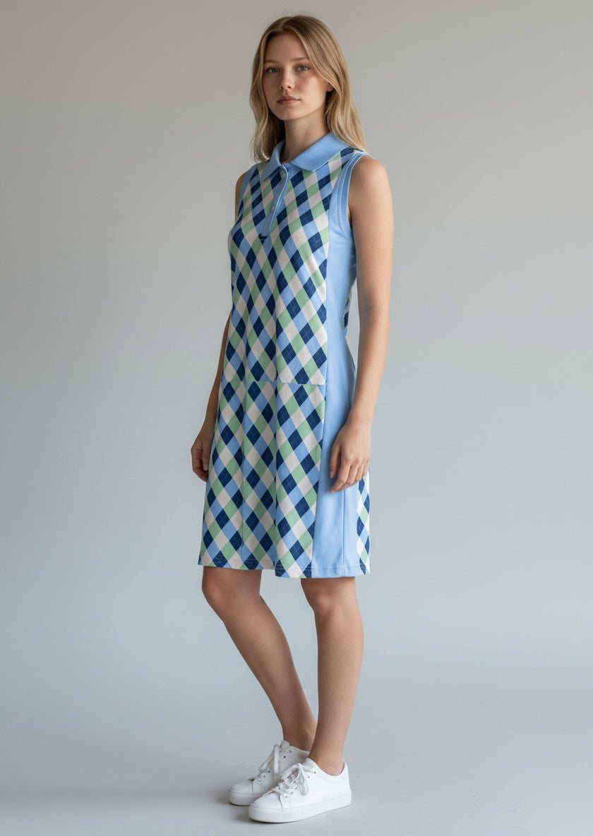 Cutter and Buck Argyle Sky Navy Lime Dress