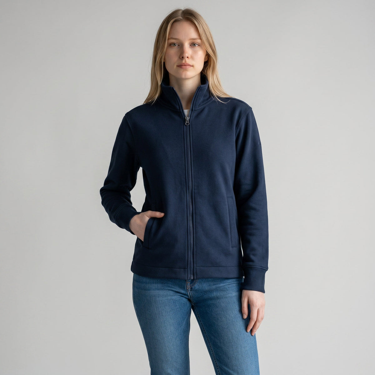 Cutter and Buck Eco Roam Navy Full Zip Womens Jacket