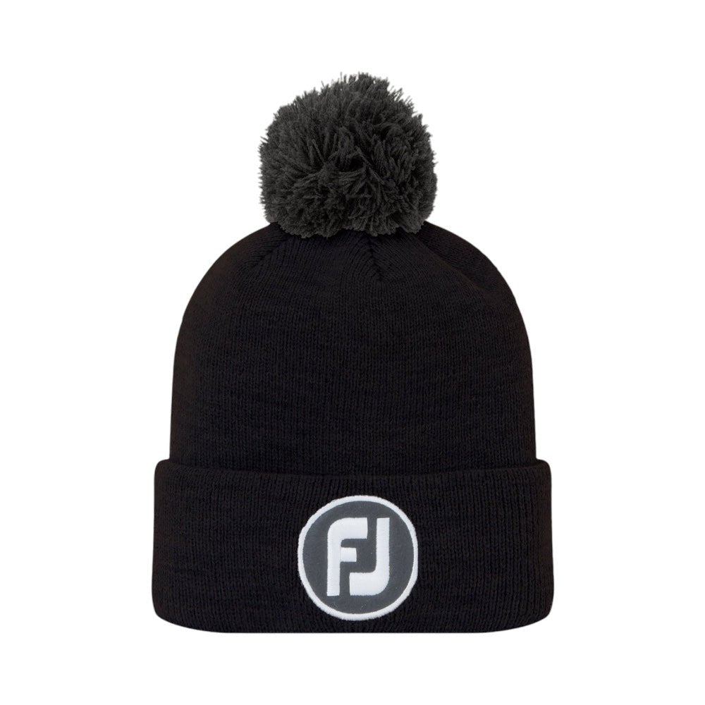 FootJoy Black Pom Pom Knit Hat