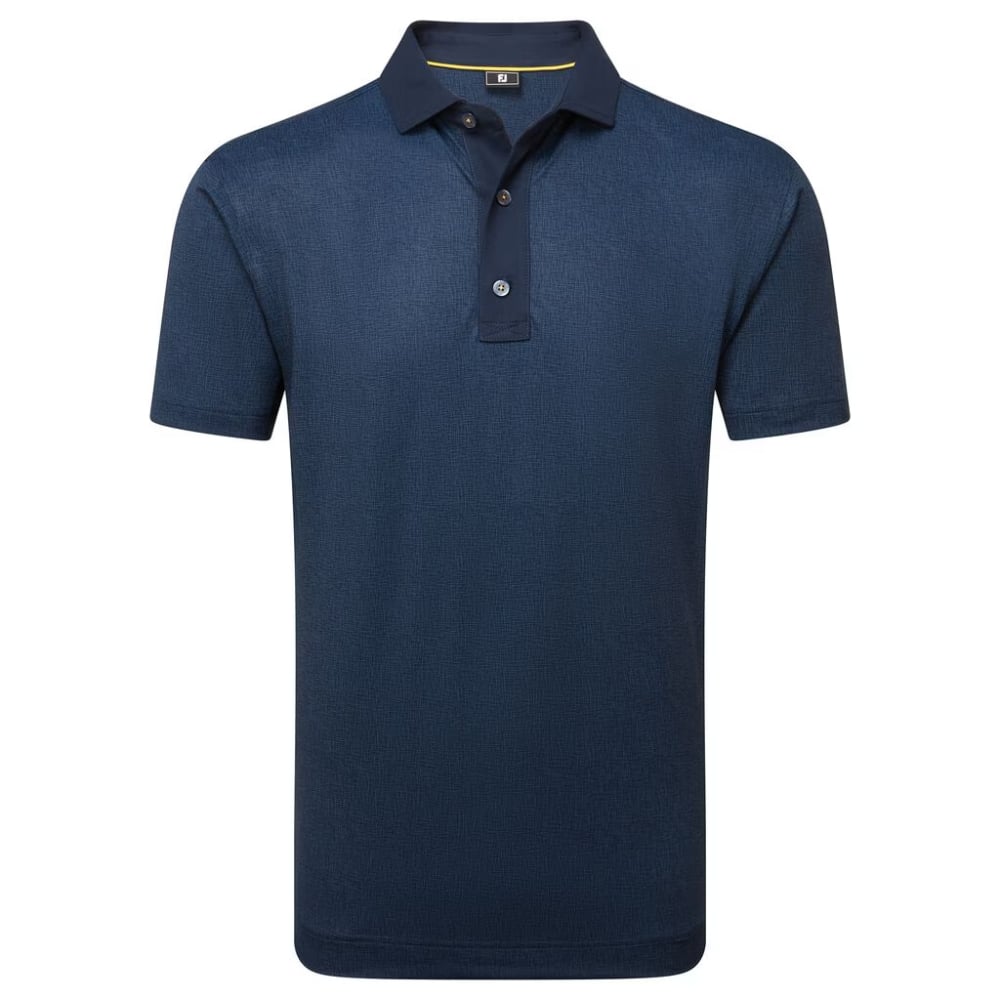 FootJoy EU Etched Texture Print Lisle Navy Polo