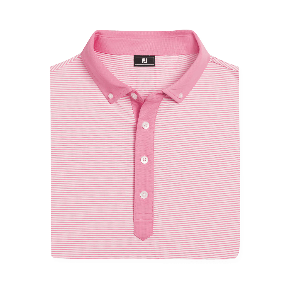 FootJoy EU Feeder Stripe Piq Pink Shirt