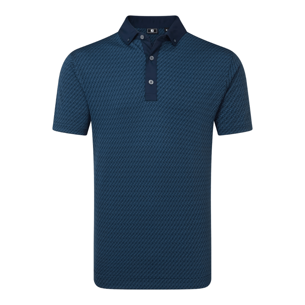 FootJoy EU Star Geo Jacquard Navy Polo