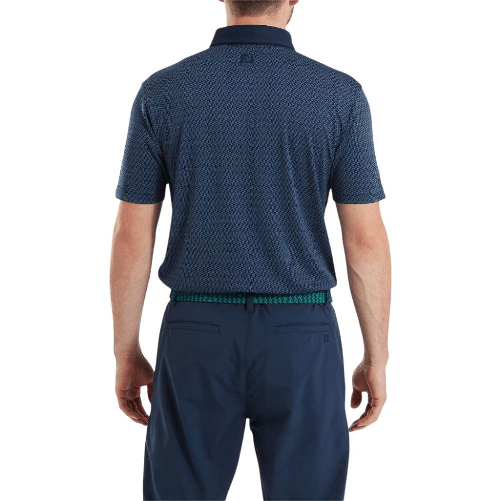 FootJoy EU Star Geo Jacquard Navy Polo
