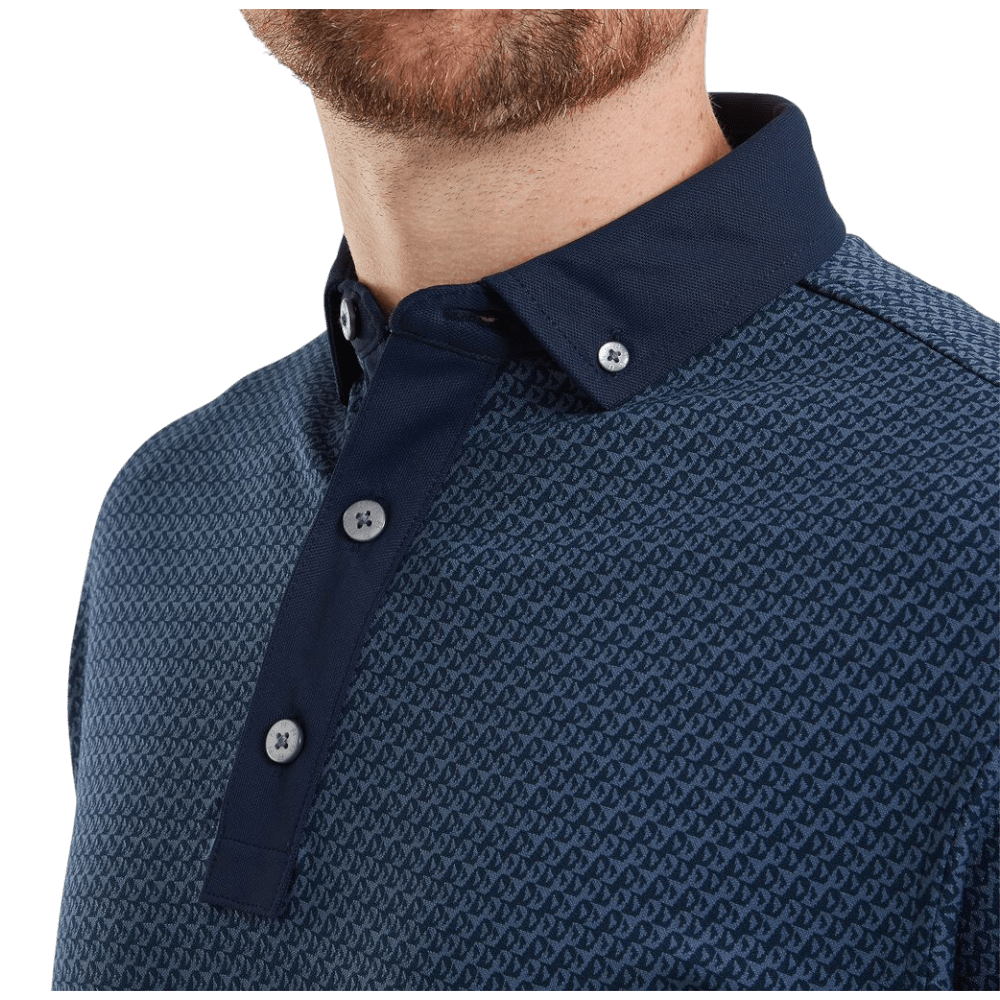 FootJoy EU Star Geo Jacquard Navy Polo