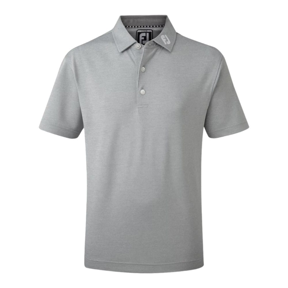 FootJoy Junior Stretch Pique Solid Heather Grey Polo
