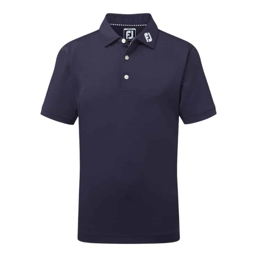 FootJoy Junior Stretch Pique Solid Navy Polo