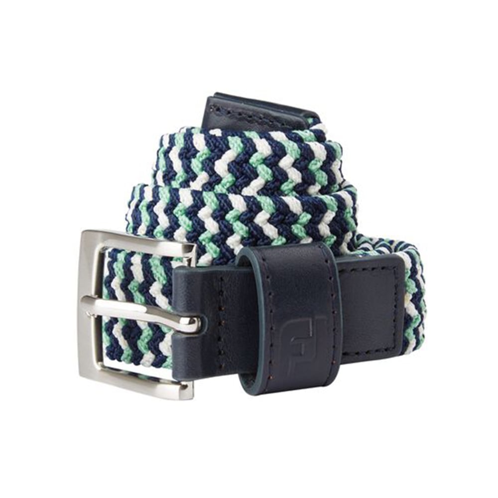 FootJoy Navy/White/Mint Braided Belt