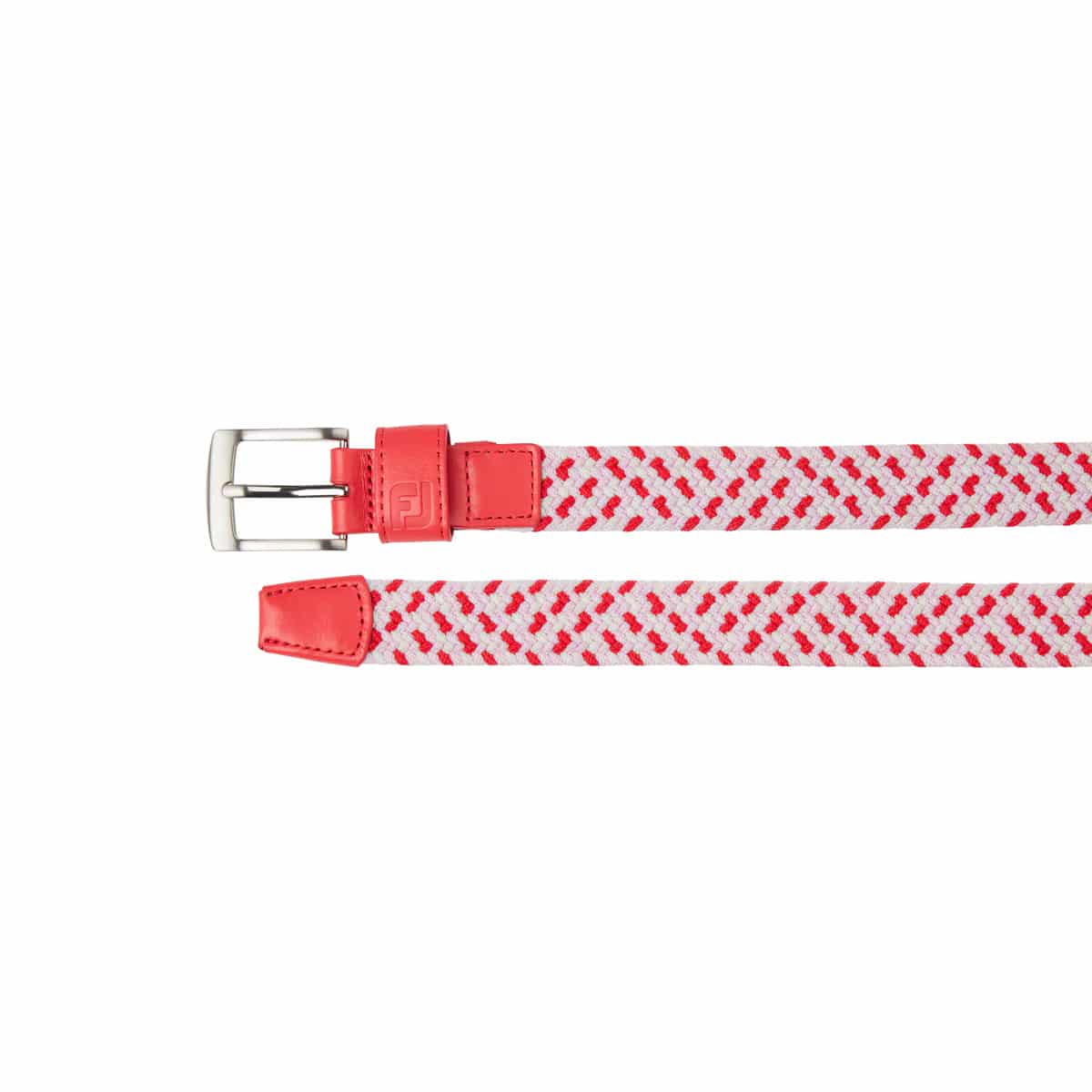 FootJoy Red/White/Pink Braided Ladies Belt