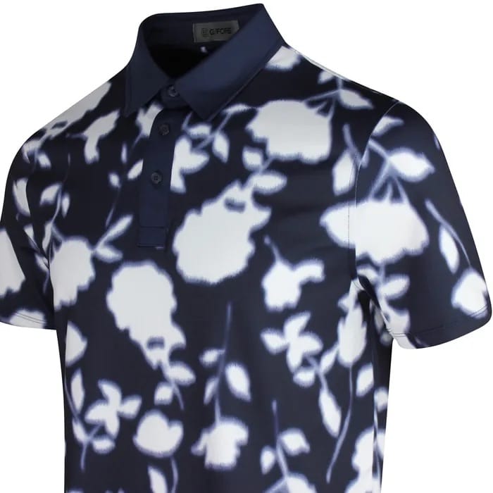 G/FORE Blur Floral Tech Twilight Polo