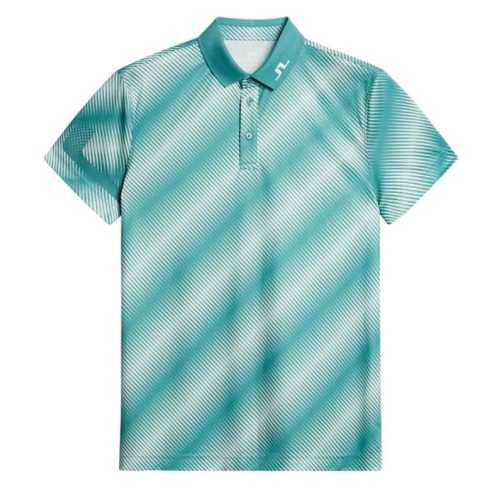 J.Lindeberg Heath Print Comb Teal M Polo