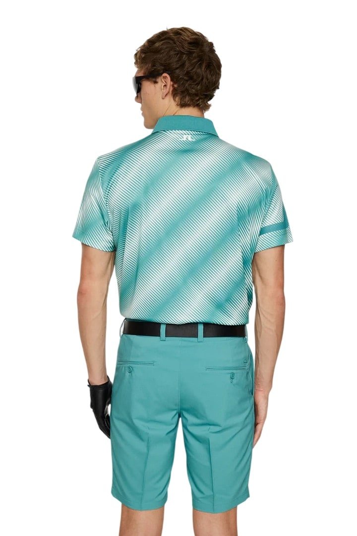 J.Lindeberg Heath Print Comb Teal M Polo