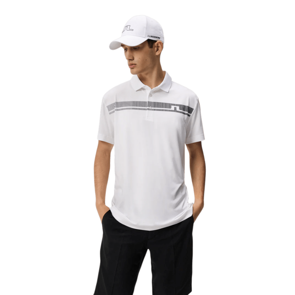 J.Lindeberg Klas White Golf Polo