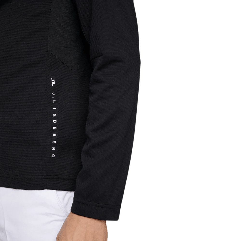 J.Lindeberg Leon Quarter Zip Black Mid Layer