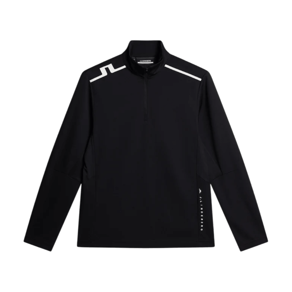 J.Lindeberg Leon Quarter Zip Black Mid Layer