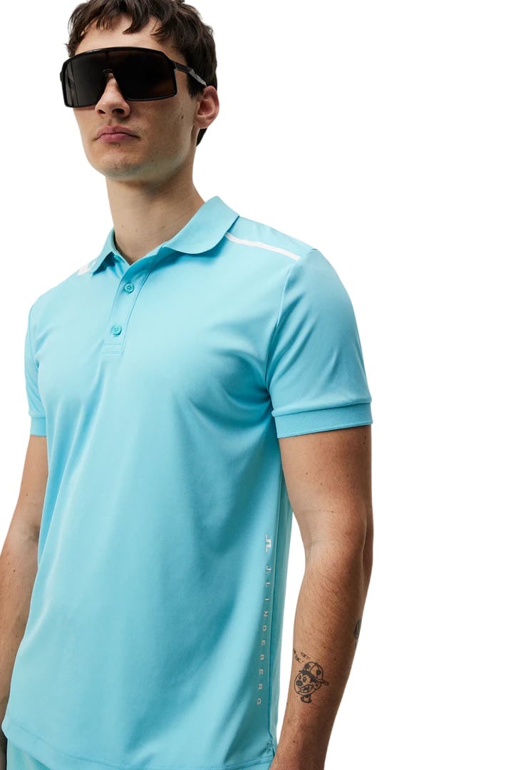J.Lindeberg Lionel Reg Fit Blue Curacao Sky Golf Polo