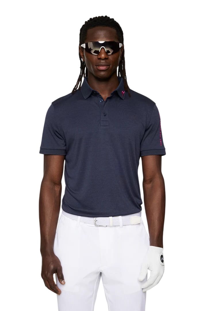 J.Lindeberg Tour Tech Navy Melange Golf Polo