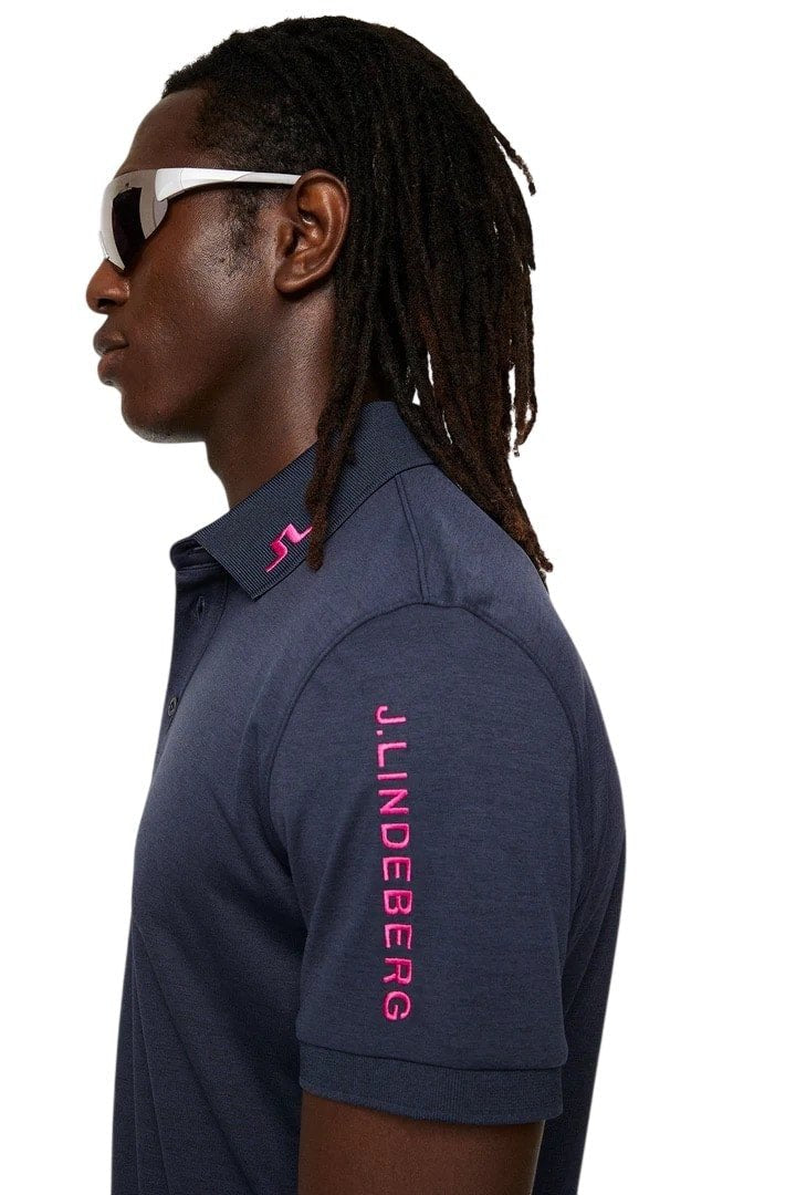 J.Lindeberg Tour Tech Navy Melange Golf Polo
