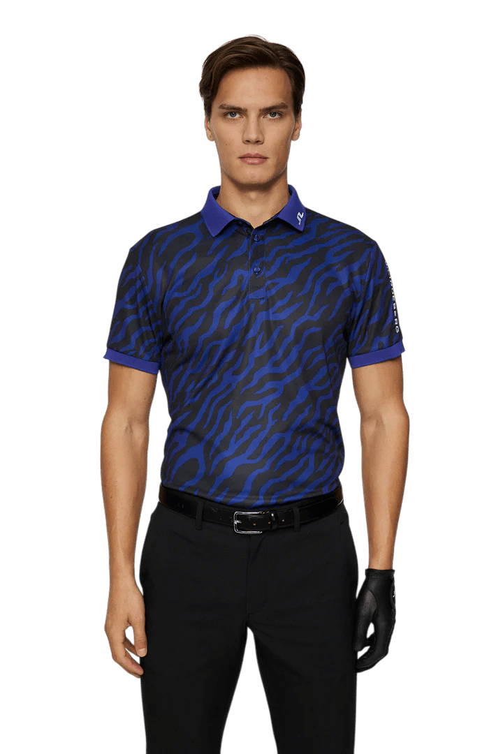 J.Lindeberg Tour Tech Tiger Clematis Print Polo