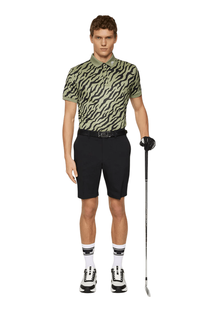 J.Lindeberg Tour Tech Tiger Olive Print Polo