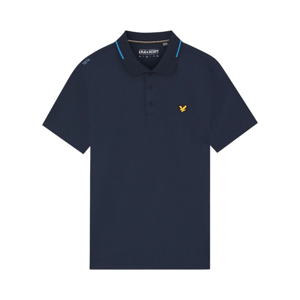 Lyle & Scott Golf 1874 Dark Navy Tipped Tech Polo Shirt