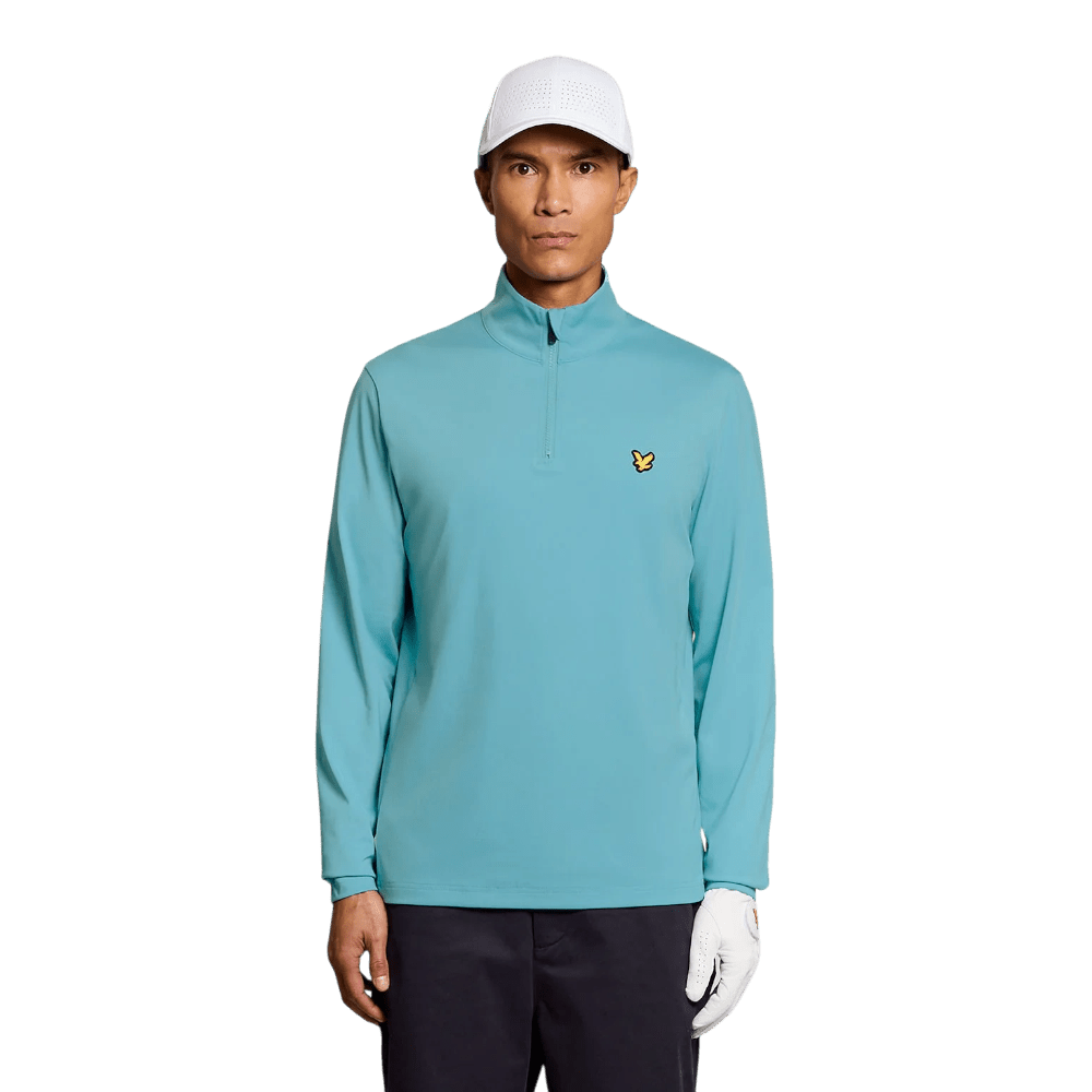 Lyle & Scott Golf Core Aquamarine Blue Quarter Zip Midlayer