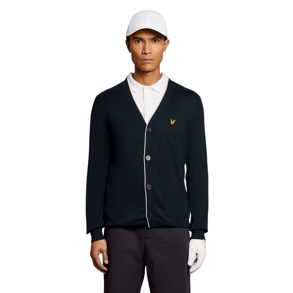 Lyle & Scott Golf Dark Navy Lightweight Knitted Cardigan