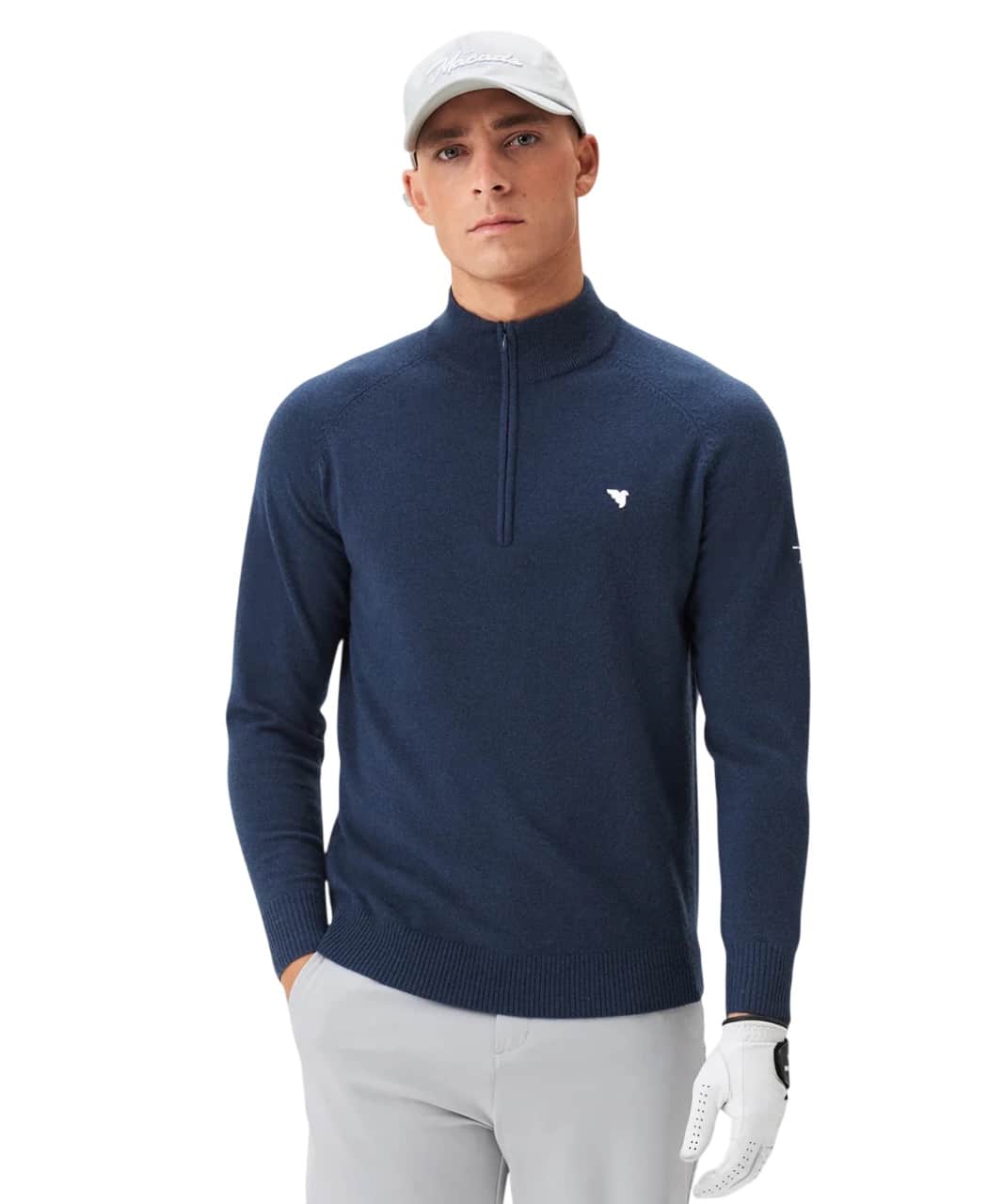 Macade Bridge Dark Blue Merino Quarter Zip