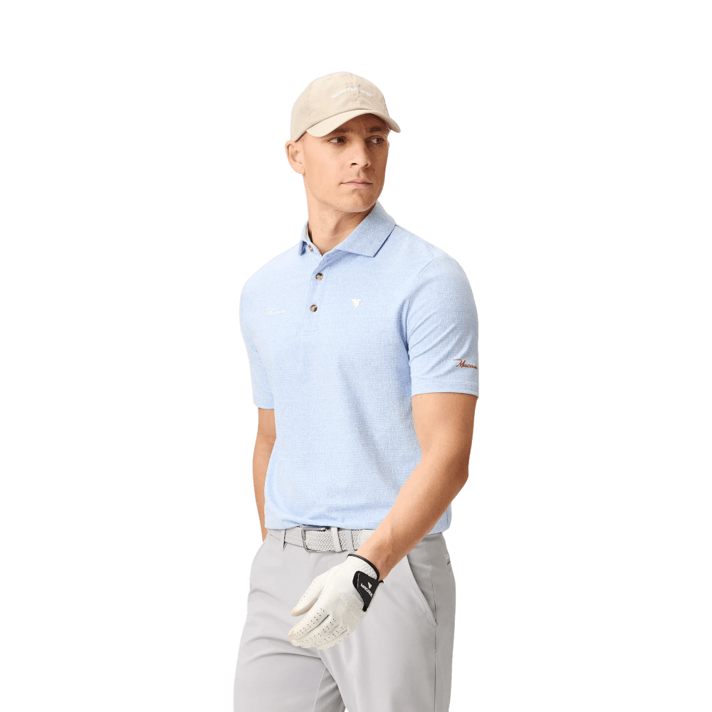 Macade Light Blue Ridgeweave TX Golf Shirt