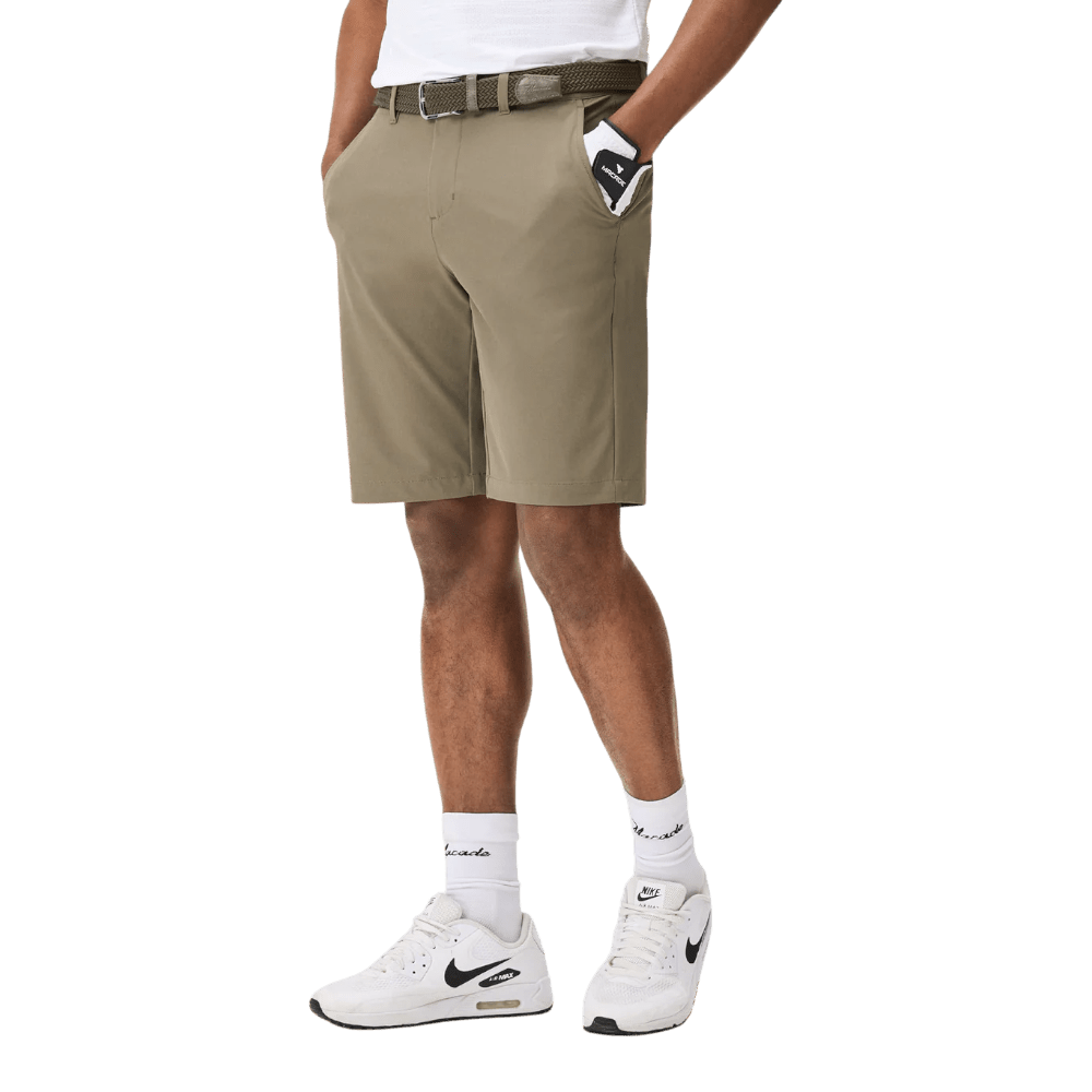 Macade Olive Green Four-Way Stretch Shorts