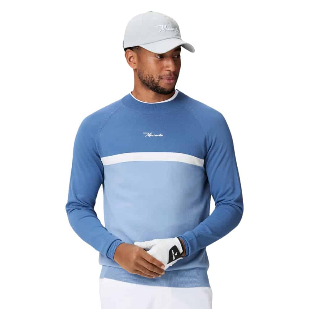 Macade Slate Blue Tech AR Mock Neck