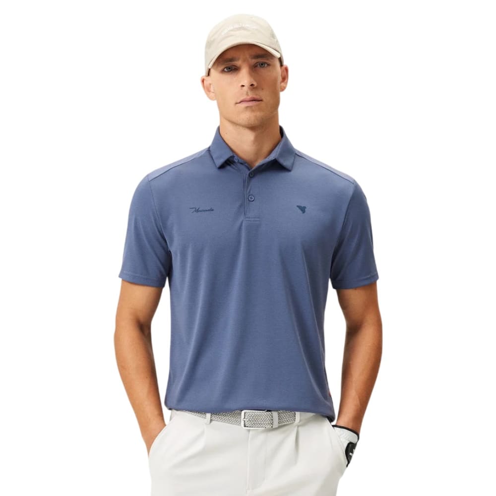 Macade Stone Core Tech Slate Blue Golf Shirt