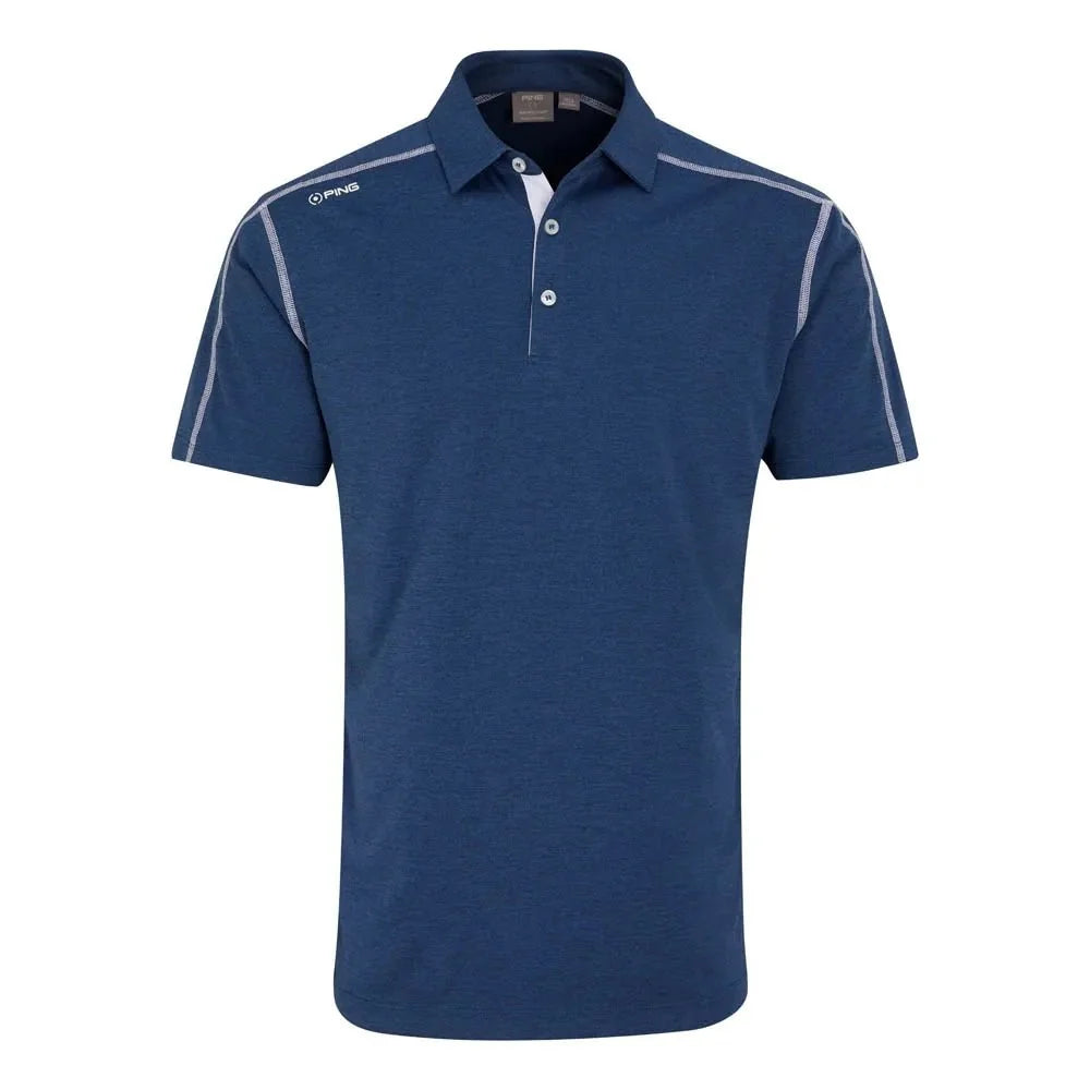 Ping Fynn Heathered Navy Polo
