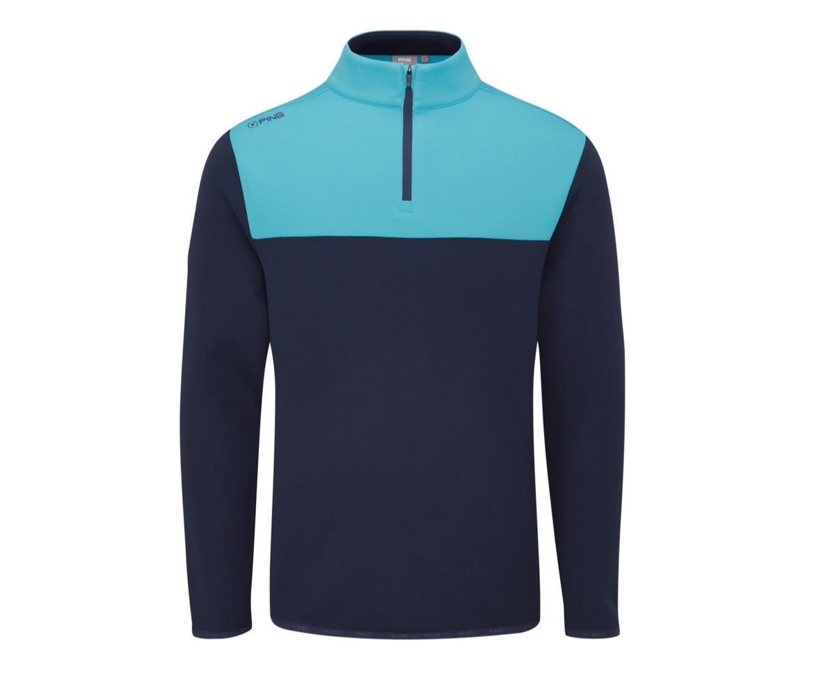 Ping Kinver 1/4 Zip Midlayer Navy Turquoise
