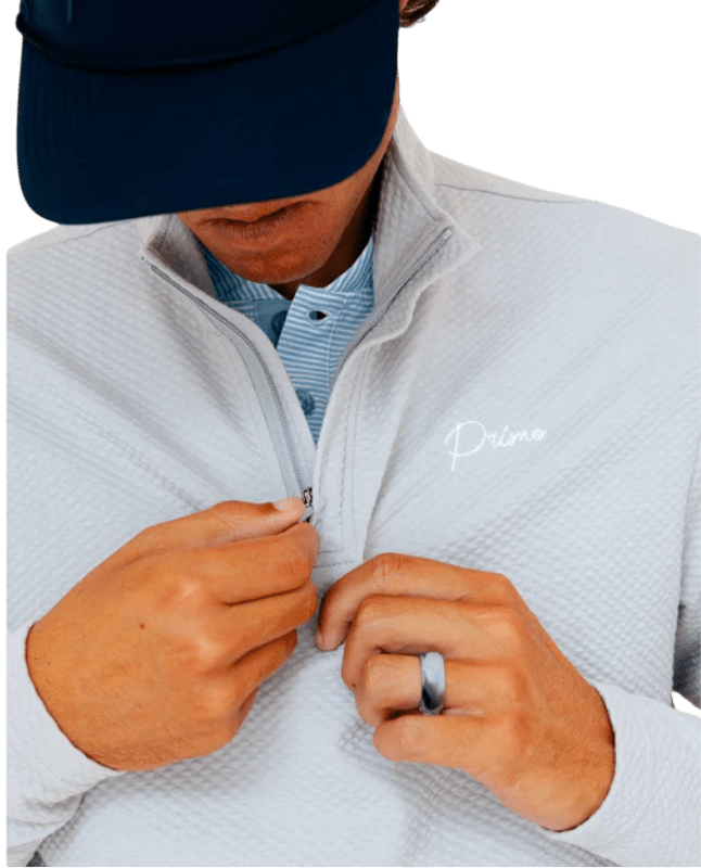 Primo & GH Light Gray Waffle Quarter Zip