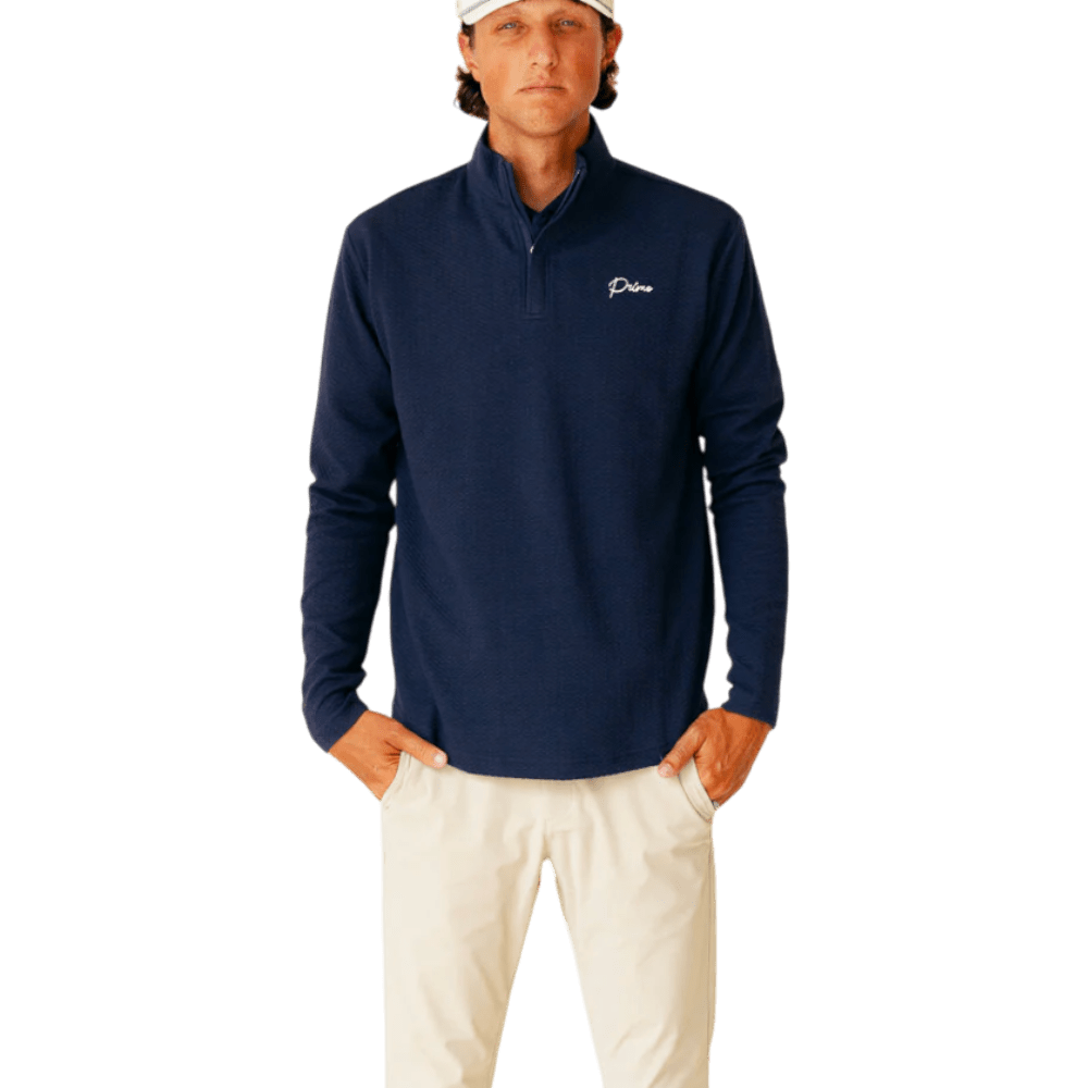 Primo & GH Navy Waffle Quarter Zip