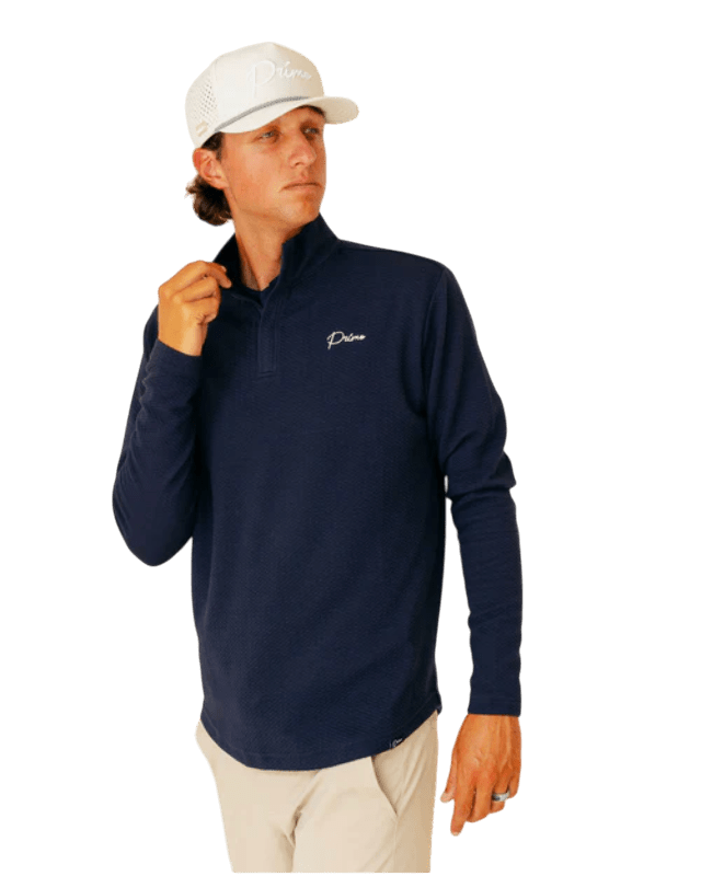 Primo & GH Navy Waffle Quarter Zip