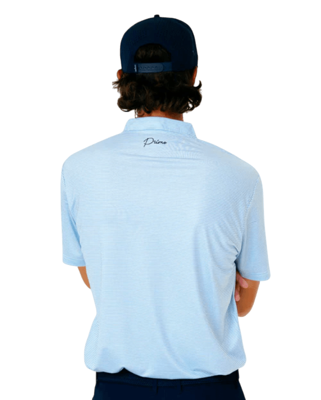 Primo & Grant Horvat Light Blue Micro Stripes Blade Polo