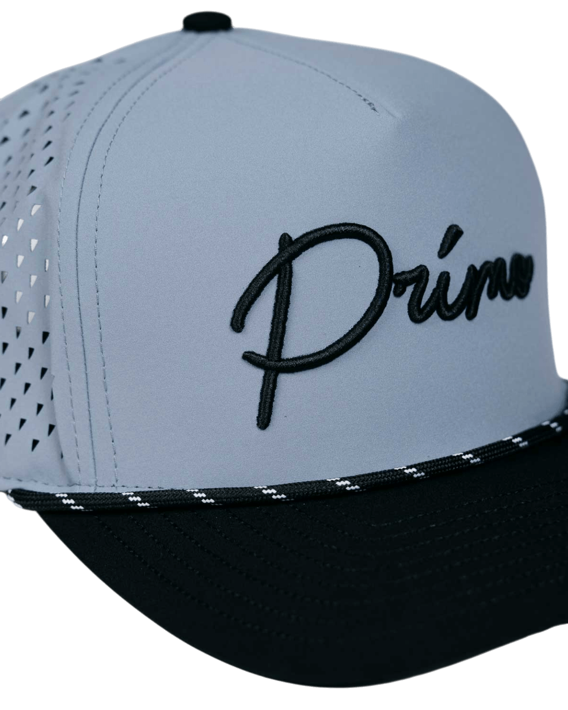 Primo & Grant Light Gray/Black Rope Cursive Cap
