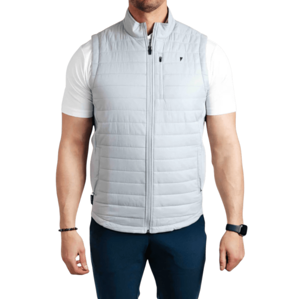 Primo Light Gray Puff Vest Jacket