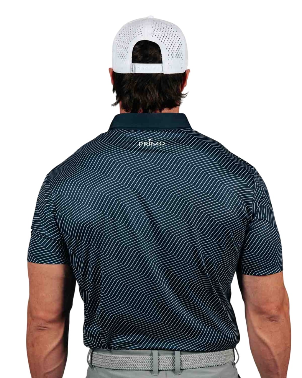Primo Navy Chevron Classic Polo