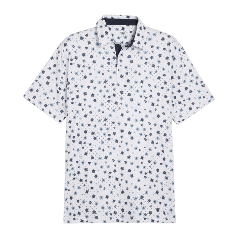 Puma Cloudspun Floral White Glow/Zen Blue Polo