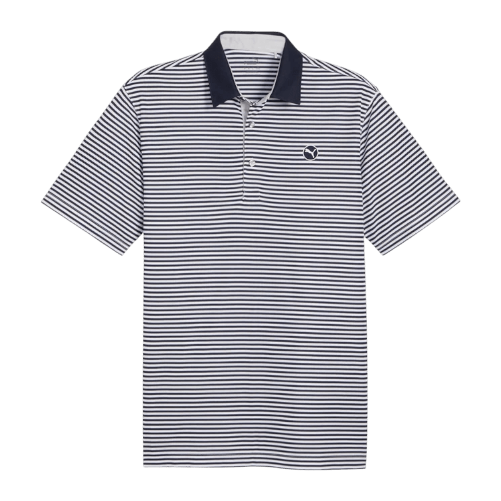 Puma Pure Striped Deep Navy/White Glow Polo