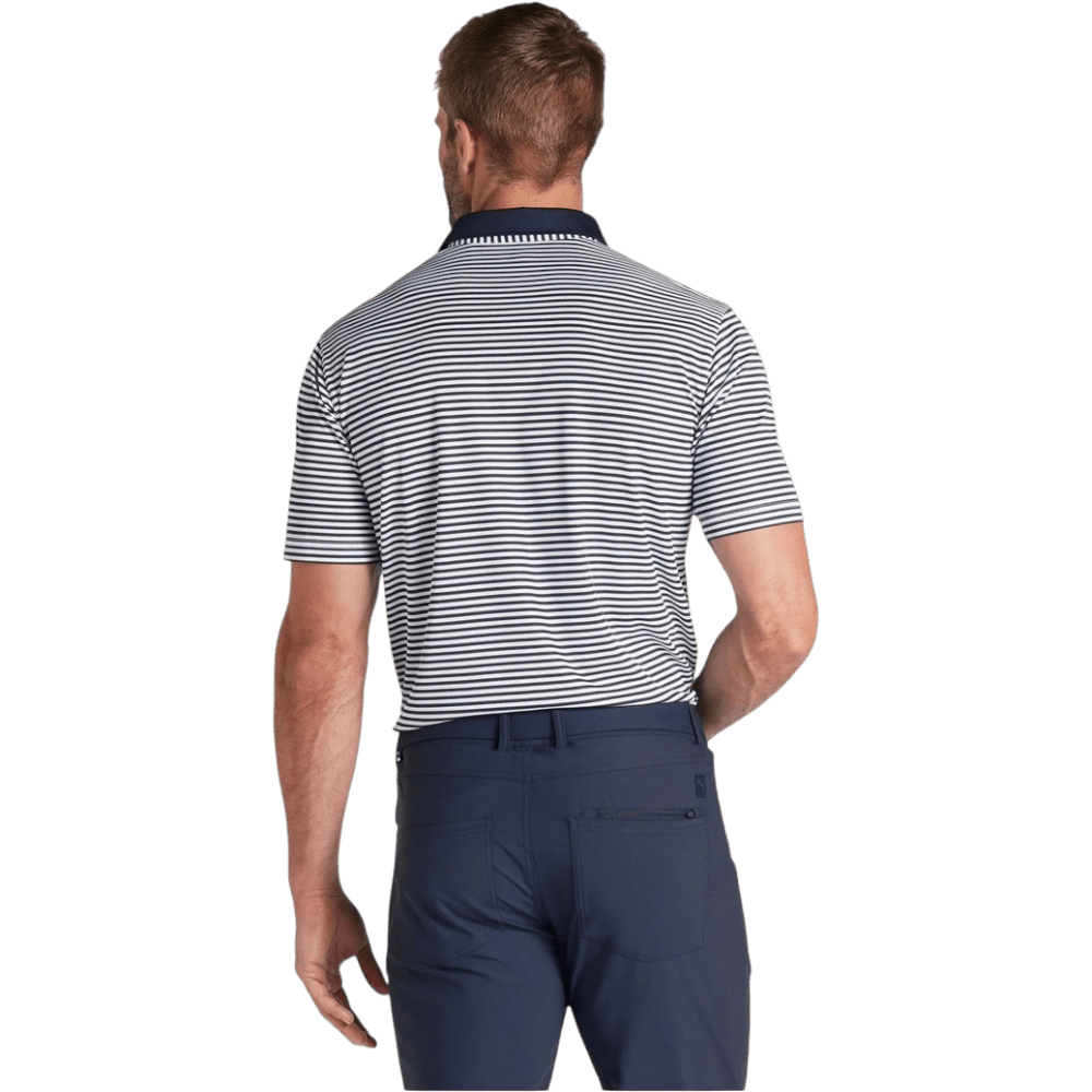 Puma Pure Striped Deep Navy/White Glow Polo